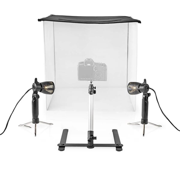 Nedis Photo Studio Kit | 400 lm | Brettbar | Bakgrunner inkludert | Reiseveske inkludert | Sort