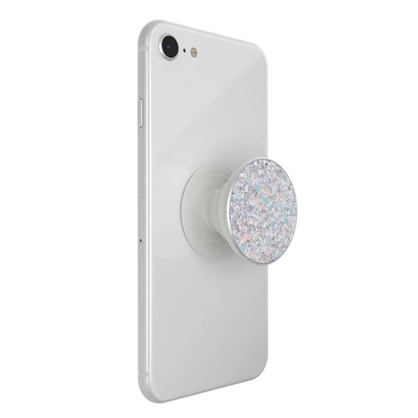 PopSockets Sparkle Snow White  Avtagbart Grip med stativfunksjon Premium