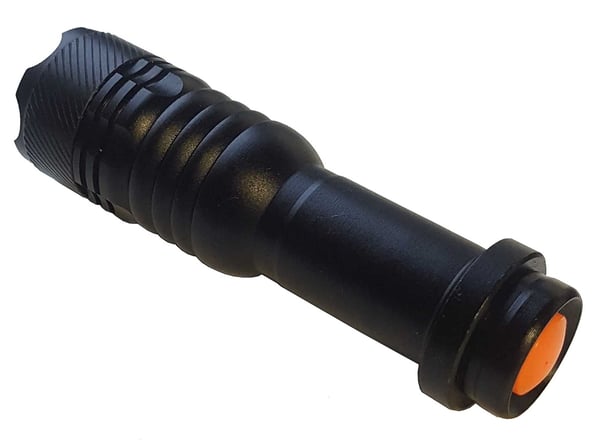 Lille lommelygte med 3 lysindstillinger, 9 cm, sort