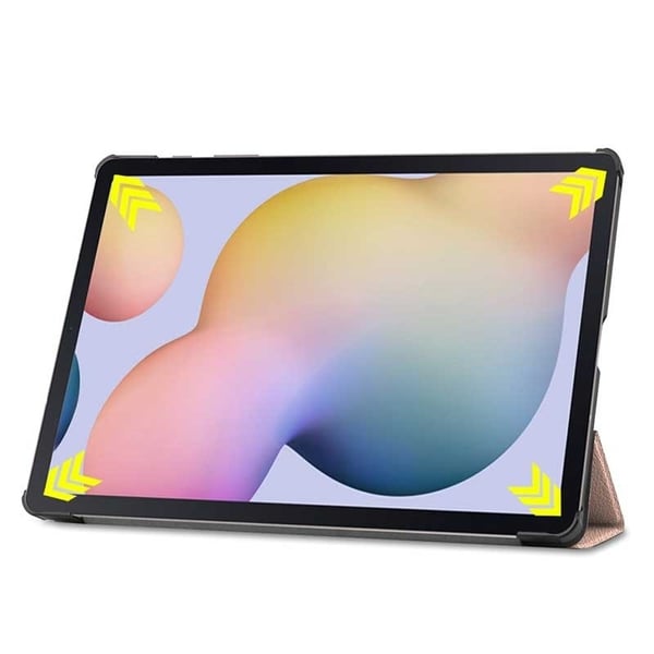 Tri-fold etui med stativfunksjon for Galaxy Tab S7 Plus 12,4"", Mørkrosa
