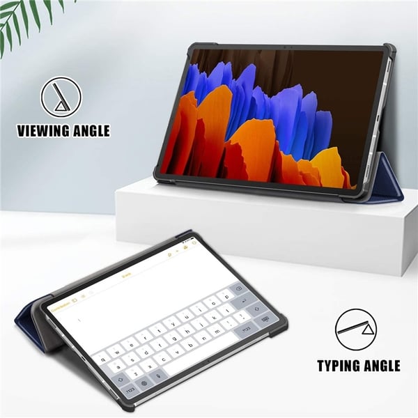 Tri-fold etui med stativfunksjon for Galaxy Tab S7 Plus 12,4"", Blå