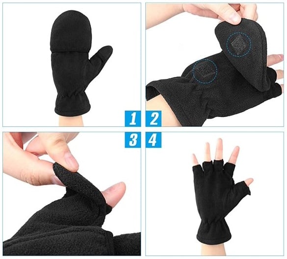 Flip-top fleecevantar, Large