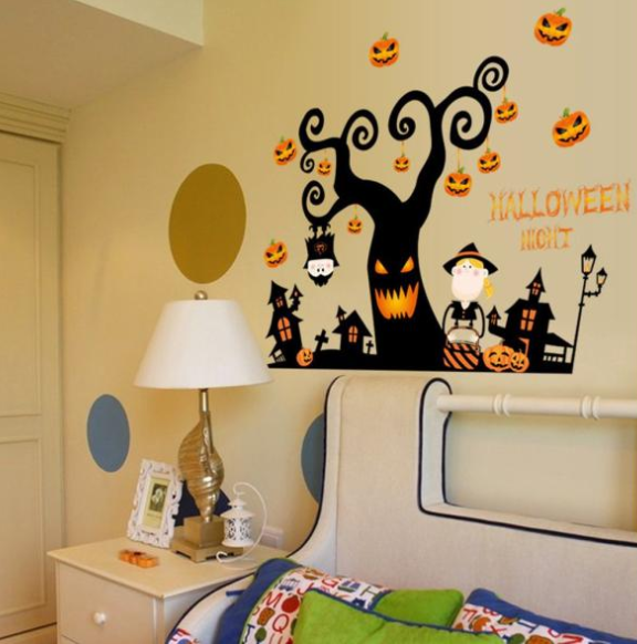 Halloween-aiheinen seinäkoristelu, Scary tree 60x90cm