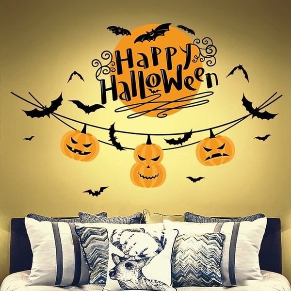 Veggdekorasjon med Halloween-motiv, Happy Halloween 60x45cm