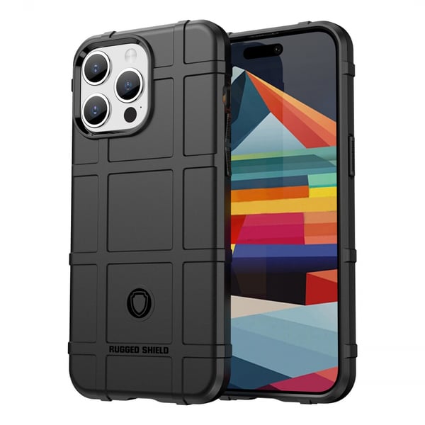 Iskunkestävä kotelo iPhone 15 Pro:lle, musta