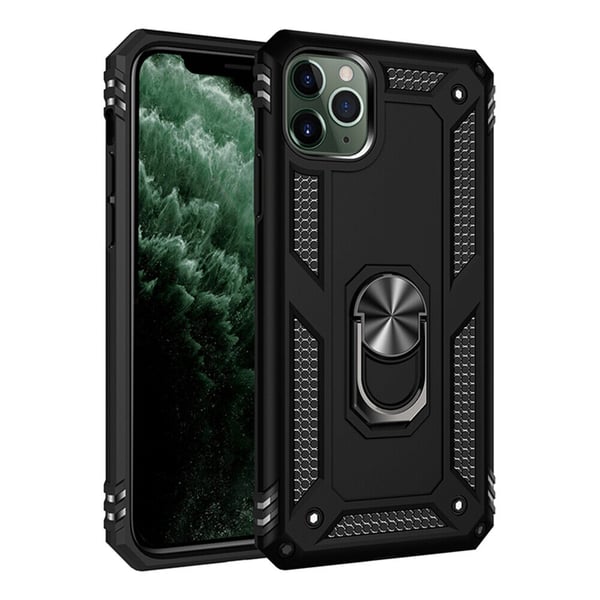 Mobilveske til iPhone 15 Pro med ringholder, svart