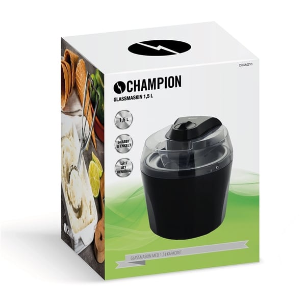 Champion Iskremaskin 1,5L GM210 Svart