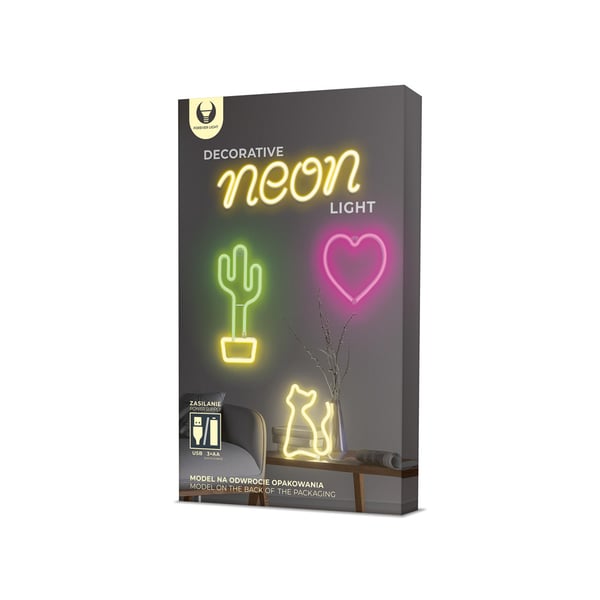 Forever Light Neon LED-lys Unicorn batteri + USB FLNEO1, Rosa