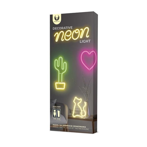 Forever Light Neon LED-lampe Love batteri + USB FLNEO5, Rosa