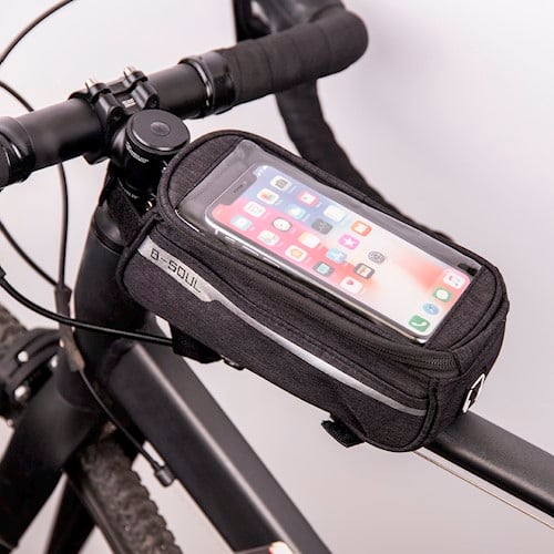 Vandtæt cykeltaske med telefonholder, sort