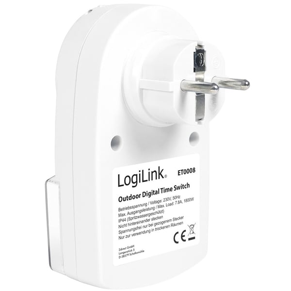 LogiLink Utendørs timer Digital 1800W IP44