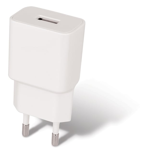 Maxlife USB-hurtigoplader + USB-C-kabel, hvid (2,1A)
