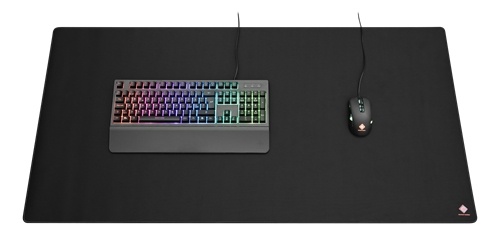 DELTACO GAMING Musematte XXL, skrivebordsmatte, sydde kanter, stoffoverflate, svart