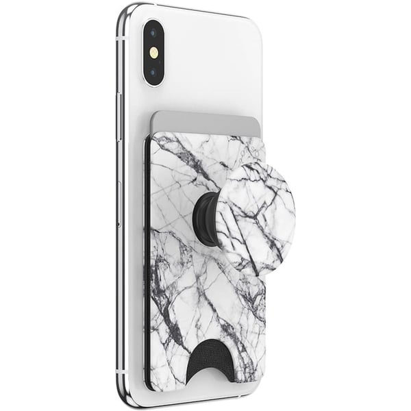 PopSockets Wallet Dove White Marble Avtagbar Lommebok PopWallet+