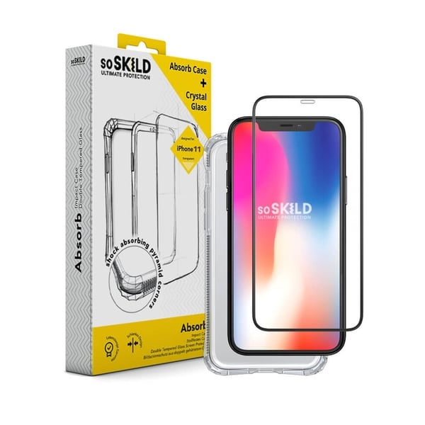 SoSkild Mobildeksel Absorb 2.0 Impact Case Bundle inkl. Herdet Glass - iPhone 11 Pro Max