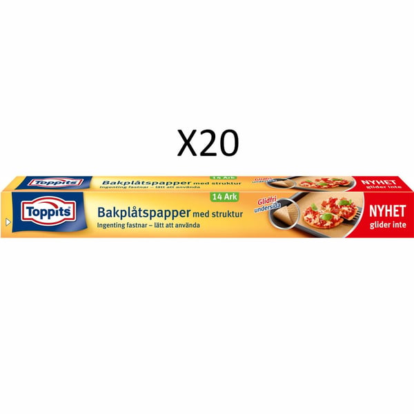 Toppits Bakplåtspapper Glidfri 14 Ark   20DFP