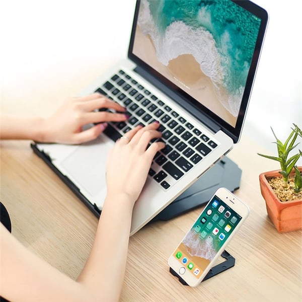 Desire2 2in1 Portabelt Laptopstativ Svart 360 Roterbar inkl Mobilställ