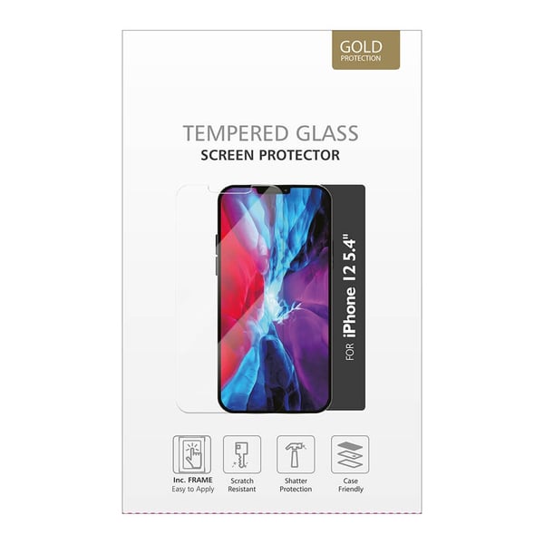 Gear Herdet Glass 2,5D Full Cover Clear Iphone 12  5.4"  Inkl. Monteringsramme