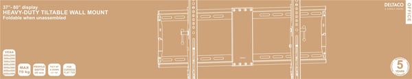 DELTACO Office, heavy-duty tilt foldable, 37"-80", 70kg, 200x200-600x4