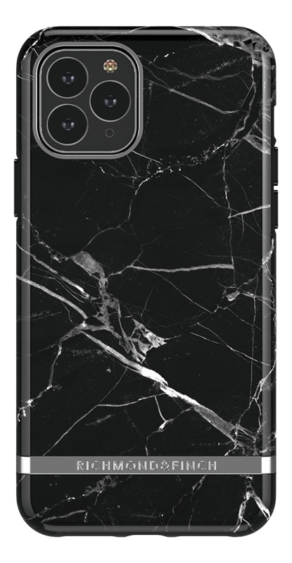 Richmond &amp; Finch Black Marble, iPhone 11 Pro Max, sølvfargede detaljer