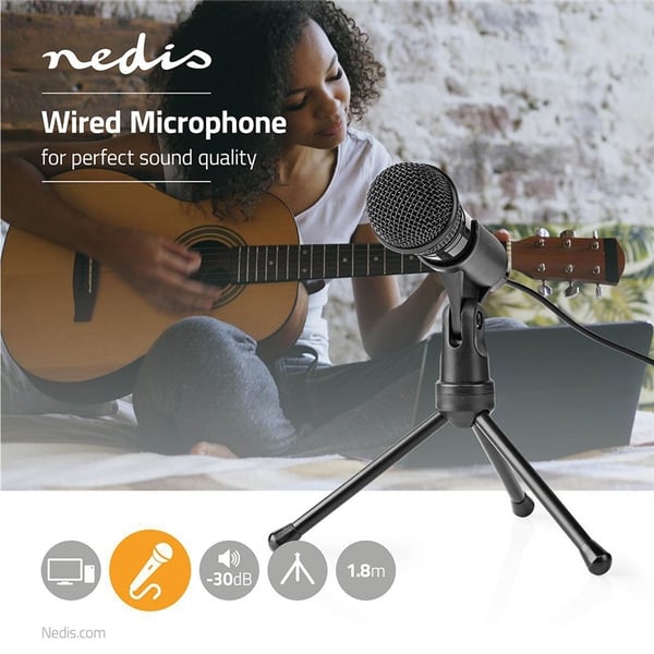 Nedis Mikrofon | Apparat: Notebook / Skrivebord / Smartphone / Tablet | Wired | 1x 3.5 mm