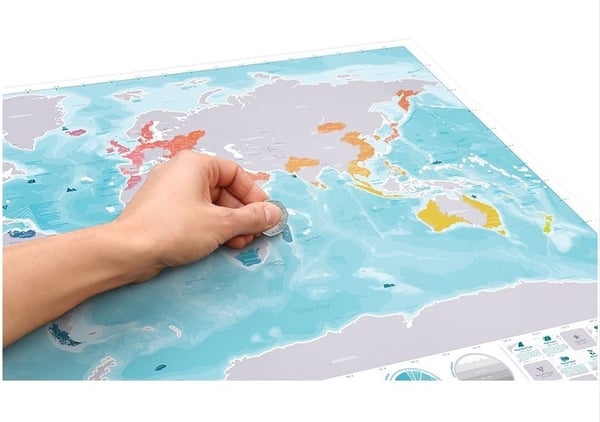 Ocean Scratch Map - kort, hvor du ridser de steder, du har besøgt