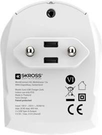 SKROSS Reiseadapter Europa til 2x USB-A