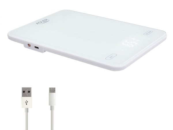 Adler AD 3177w Kjøkkenvekt 10 kg, USB-lading, hvit