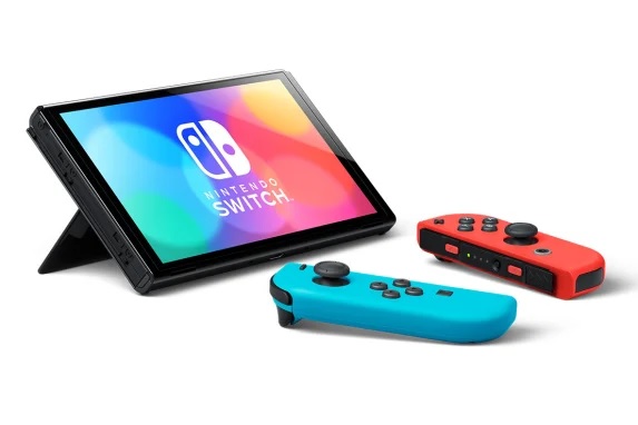 Nintendo Switch OLED - rød/blå