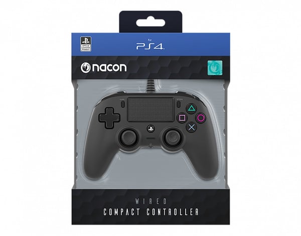 Nacon Kablet kompakt kontroll, svart (PS4)