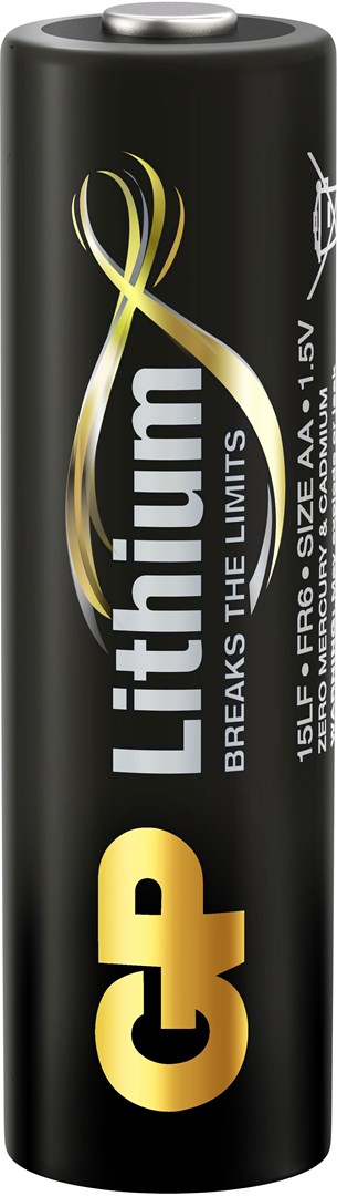 GP AA litiumbatteri 1,5 V, 15LF-2U4, 4-pk
