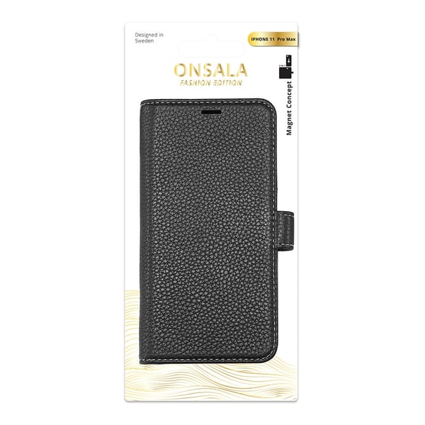 Onsala COLLECTION Lompakko Nahka Musta iPhone 11 Pro Max
