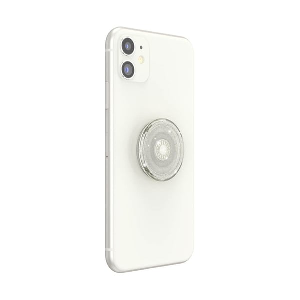 PopSockets PopGrip Clear Glitter Silver