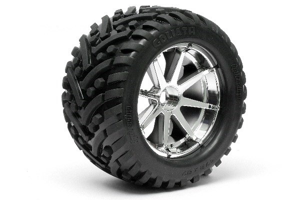 Mounted Goliath Tire 178X97Mm On Blast Wheel Crm