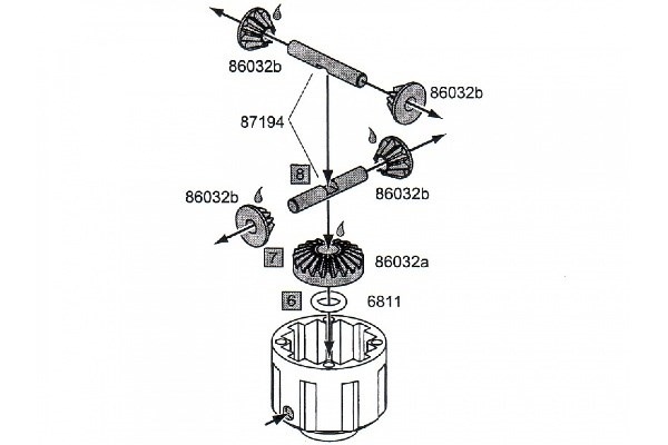 4 Bevel Gear Differential Conversion Set (1 Set)