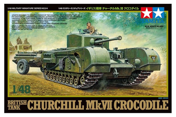Tamiya 1/48 britisk stridsvogn Churchill Mk.VII Crocodile