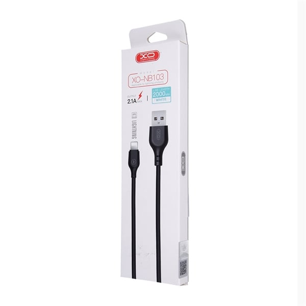 Xo NB103 USB - Lightning-kaapeli (2.1A) 2m, valkoinen