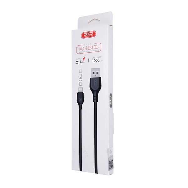 XO NB103 USB - USB-C-kaapeli (2.1A) 1m, musta