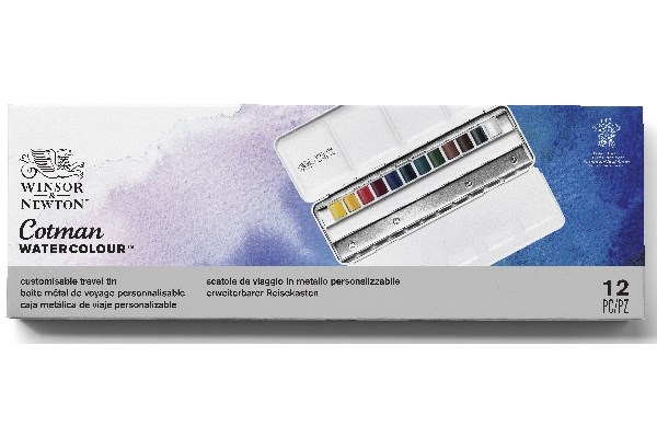 Cotman Water Col 12x½-pan studio Bluebox metal