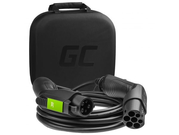 greencell Laddkabel Elbil EV18 Typ1 5m 3.6kW 16A 1-FAS Svart IP55