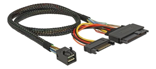 DeLOCK SFF-8643 hann > U.2 SFF-8639 hunn + SATA-strøm, 50 cm