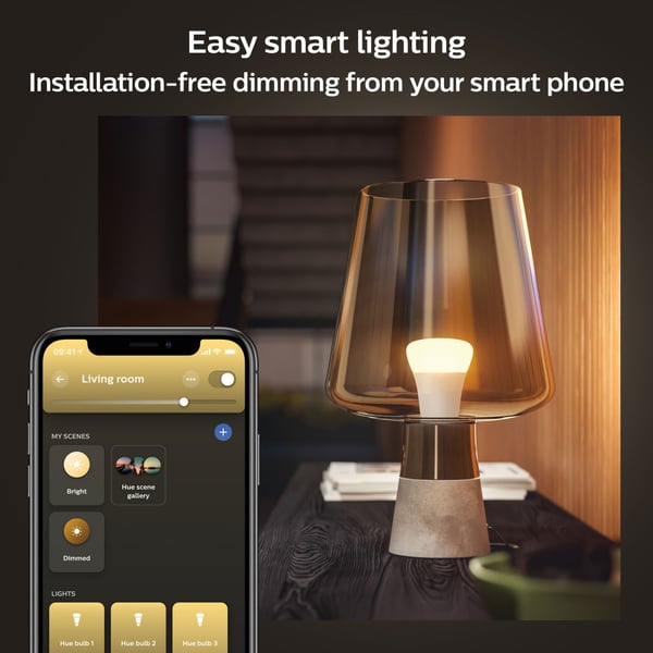Philips Hue White A60 E27 2-pakning