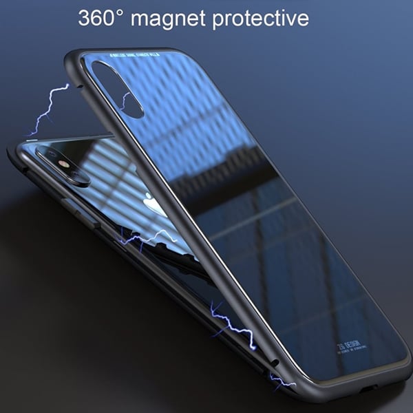 CAFELE iPhone X/XS Glassdeksel med magnetisk lås for i sølvfarge