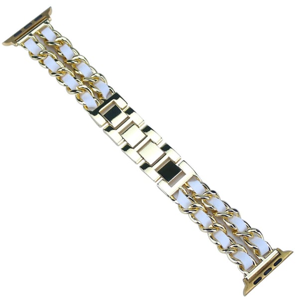 Stilig metallarmbånd til Apple Watch 38/40/41 mm, gull/hvitt