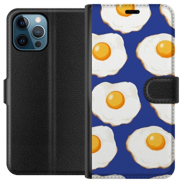 Tegnebogsetui til Apple iPhone 12 Pro Max med Stegte æg motiv