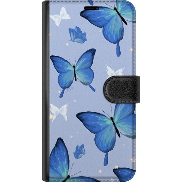Lommeboketui til Apple iPhone 12 Pro Max med Blå sommerfugler motiv