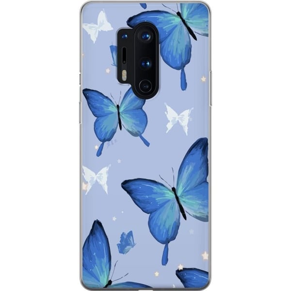 Mobildeksel til OnePlus 8 Pro med Blå sommerfugler motiv