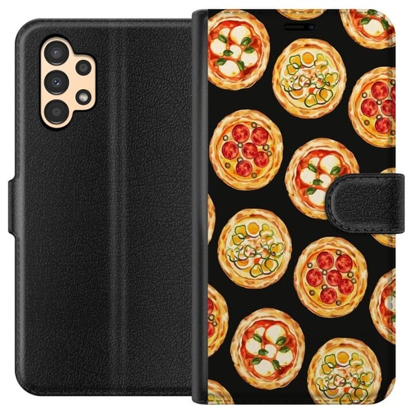 Lommeboketui til Samsung Galaxy A13 med Pizza motiv