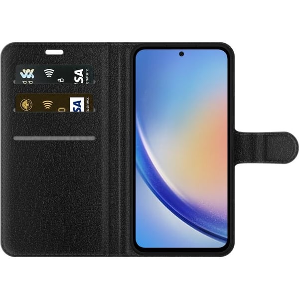 Lommeboketui til Samsung Galaxy A35 med Rosa Hjerte motiv