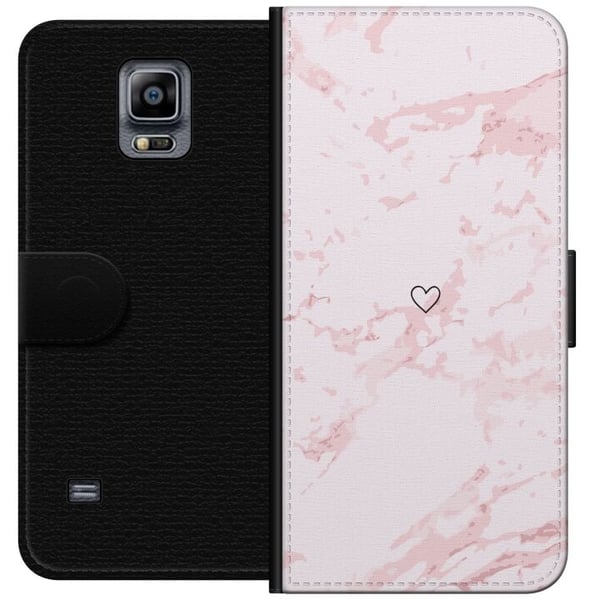 Lommeboketui til Samsung Galaxy Note 4 med Rosa Hjerte motiv